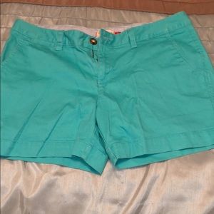 Blue red camel shorts